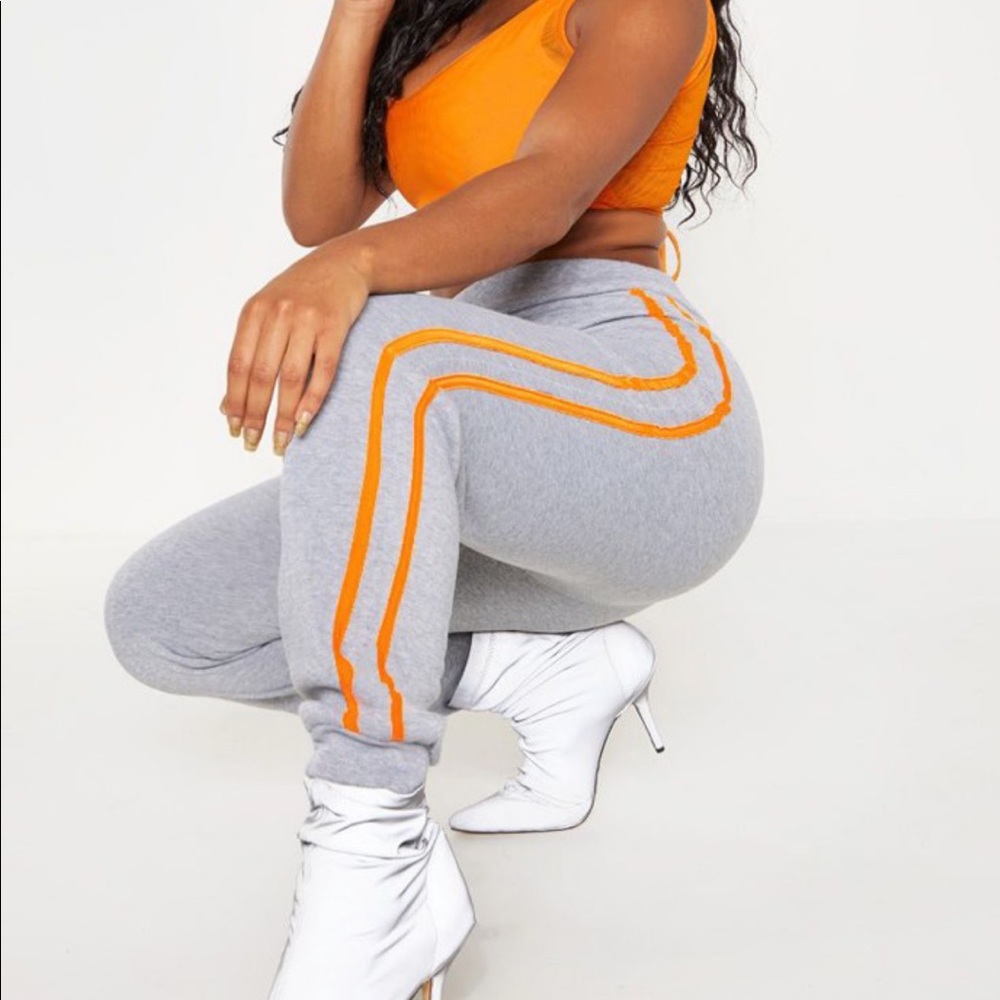 PrettyLittleThing Shape Grey Neon Stripe Jogger